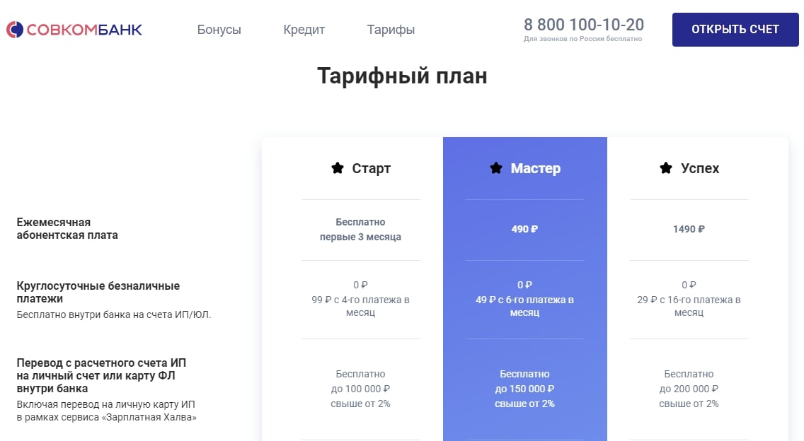 Тарифные планы для юридических лиц втб